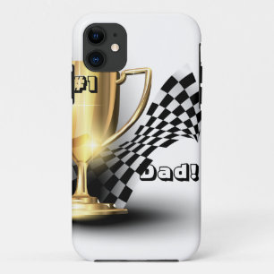 Gold Trophy NUmber One Pap Vaderdag iPhone 11 Hoesje