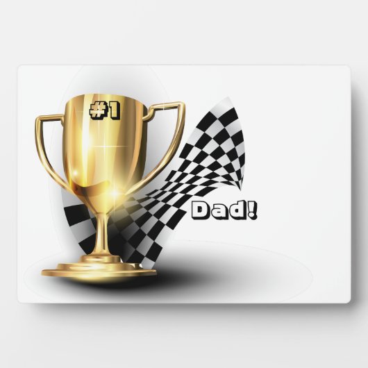 Gold Trophy NUmber One Pap Vaderdag Fotoplaat (voorkant)