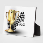 Gold Trophy NUmber One Pap Vaderdag Fotoplaat (Zijkant)