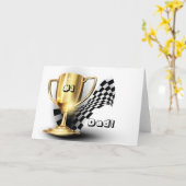 Gold Trophy NUmber One Pap Vaderdag Kaart (Gele Bloem)