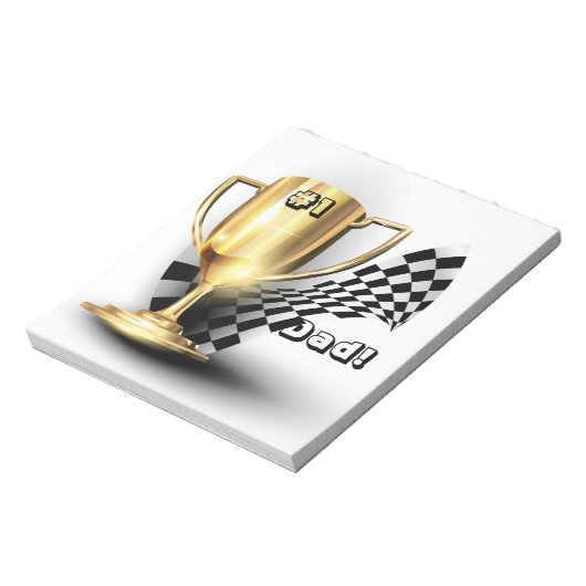Gold Trophy NUmber One Pap Vaderdag Notitieblok (Gedraaid)