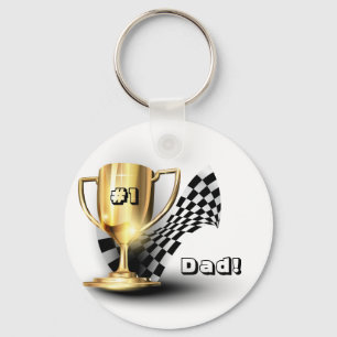 Gold Trophy NUmber One Pap Vaderdag Sleutelhanger