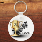 Gold Trophy NUmber One Pap Vaderdag Sleutelhanger (Voorkant)