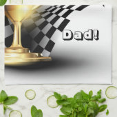 Gold Trophy NUmber One Pap Vaderdag Theedoek (Gevouwen)