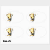 Gold Trophy Ovale Sticker (Vel)