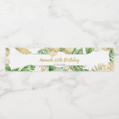 Gold Tropical Floral Étiquette bouteille d'eau (Étiquettes simples)