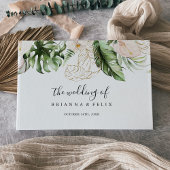 Gold Tropical Foliage Floral Wedding Gastenboek