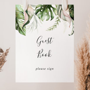 Gold Tropical Greenery Guest Book Sign Poster