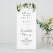 Gold Tropical Greenery Wedding Programme (Debout devant)
