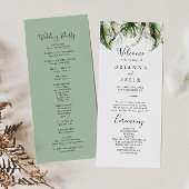 Gold Tropical Greenery Wedding Programme