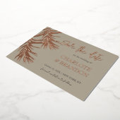 Gold Tropical Palm Leaf Wedding Save the Date Folie Uitnodiging (Gedraaid)