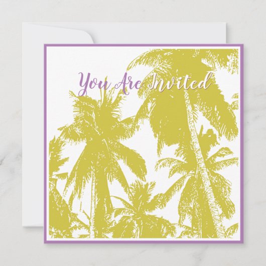 Gold Tropical Palm Trees Design Kaart (Voorkant)