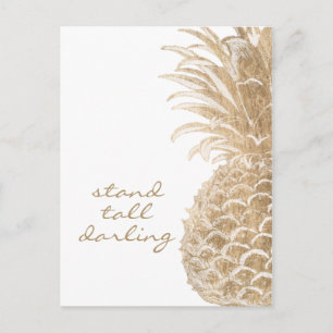 Gold Tropical Pinneapple Briefkaart