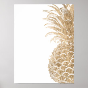 Gold Tropical Pinneapple Poster