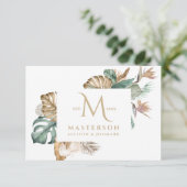 Gold Tropics Monogram Bedankt (Staand voorkant)