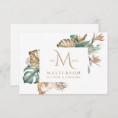 Gold Tropics Monogram Bedankt (Voorkant / Achterkant)