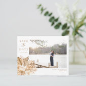 Gold Tropics sparen de datum Aankondigingskaart (Staand voorkant)