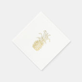 Gold tropische elegant moderne anananas servet (Hoek)