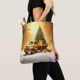 Gold Truck Christmas Tree Sac fourre-tout de vacan