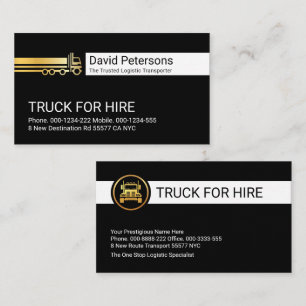 Gold Trucking Transport Line Trucker Driver Visitekaartje