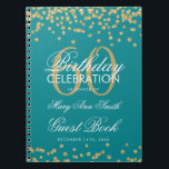 Gold Turquoise 60e Anniversaire Livre d'hôtes Conf<br><div class="desc">Elégante 60e anniversaire de fête Gold Parties scintillant Confetti sur modèle Turquoise. Facile à utiliser et facile à personnaliser. Commandez aujourd'hui !</div>
