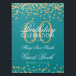 Gold Turquoise 60e Anniversaire Livre d'hôtes Conf<br><div class="desc">Elégante 60e anniversaire de fête Gold Parties scintillant Confetti sur modèle Turquoise. Facile à utiliser et facile à personnaliser. Commandez aujourd'hui !</div>