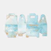Gold Turquoise Abstracte naam Modern Wedding Bedankdoosjes (Uitgevouwen)