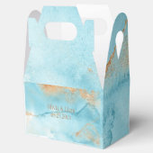 Gold Turquoise Abstracte naam Modern Wedding Bedankdoosjes (Geopend)