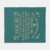 Gold Turquoise Blessing Numbers Scripting Prayer  Fleece Deken (Voorkant (Horizontaal))