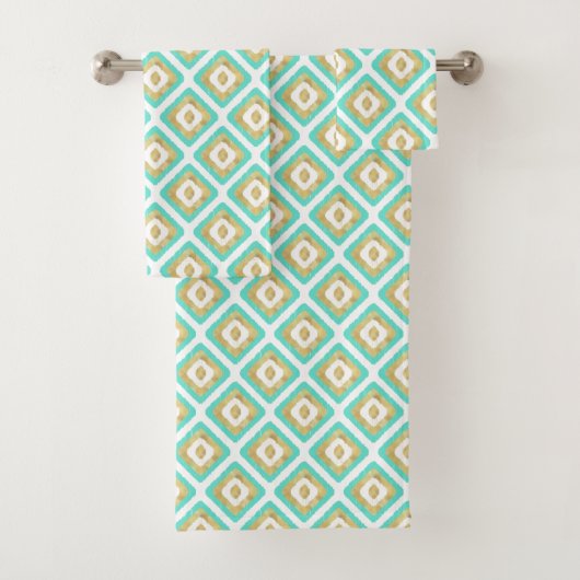 Gold & Turquoise Chic Ikat Motif (En situation)
