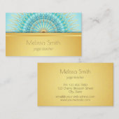 Gold Turquoise Mandala Pattern Visitekaartje (Voorkant / Achterkant)