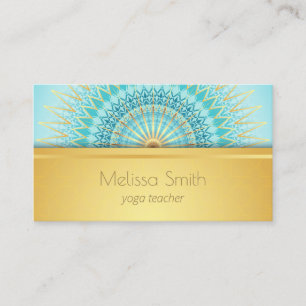 Gold Turquoise Mandala Pattern Visitekaartje