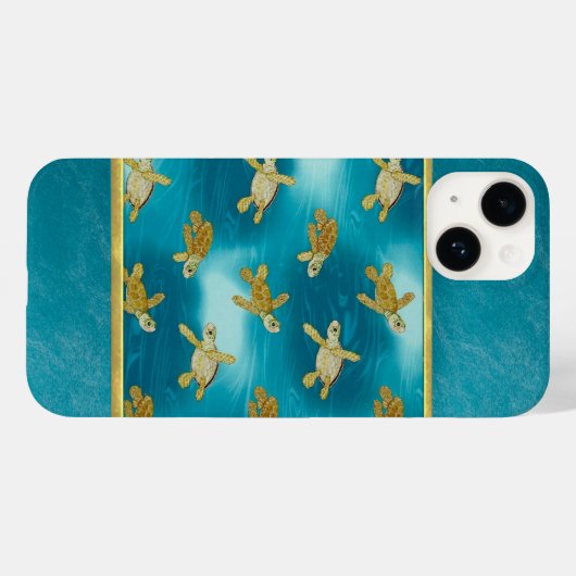 Gold Turtles Cool iPhone Case (Achterkant (horizontaal))