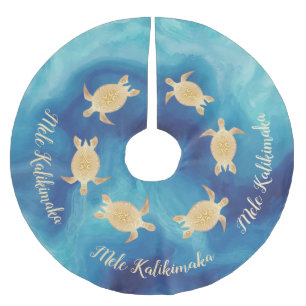Gold Turtles Mele Kalikimaka Beach House Kerstboom Rok