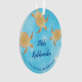 Gold Turtles Mele Kalikimaka gepersonaliseerd Ornament (voorkant)
