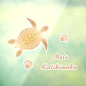 Gold Turtles Mele Kalikimaka Raamsticker (Vel 3)