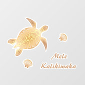 Gold Turtles Mele Kalikimaka Raamsticker (Vel)