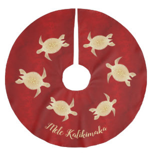 Gold Turtles Mele Kalikimaka Red Kerstboom Rok