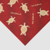 Gold Turtles Red Mele Kalikimaka Tissuepapier (Detail)