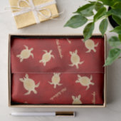 Gold Turtles Red Mele Kalikimaka Tissuepapier (Geschenk)