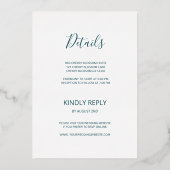 Gold Turtles Teal Ink Agate Wedding   Folie Uitnodiging (Achterkant)