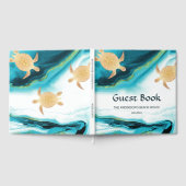 Gold Turtles Turquoise Coastal Beach House Gastenboek (Volledig)
