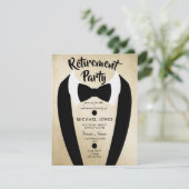 Gold Tuxedo Bow Stropdas Retirement Party Invite Kaart (Staand voorkant)