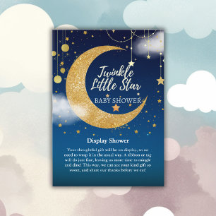 Gold Twinkle Little Star Dromerig Baby shower Informatiekaartje