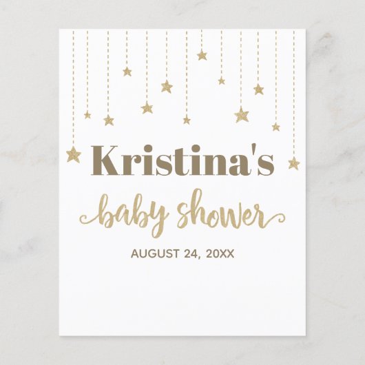 Gold Twinkle Little Star Shower Advice for New Mam (Achterkant)