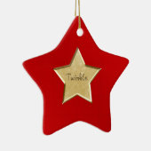 Gold Twinkle Star-kerstversiering Keramisch Ornament (Rechts)