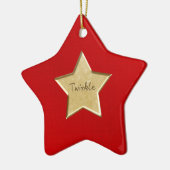 Gold Twinkle Star-kerstversiering Keramisch Ornament (Links)