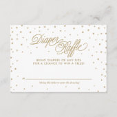 Gold Twinkle Stars Diaper Raffle Ticket Informatiekaartje (Voorkant)