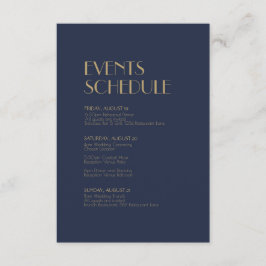 Gold Type Deco | Donkere bruiloft bij de marine Informatiekaartje