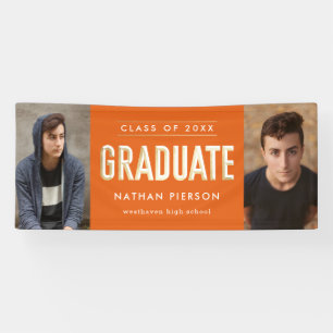 Gold Type Oranje twee Afstuderen banner